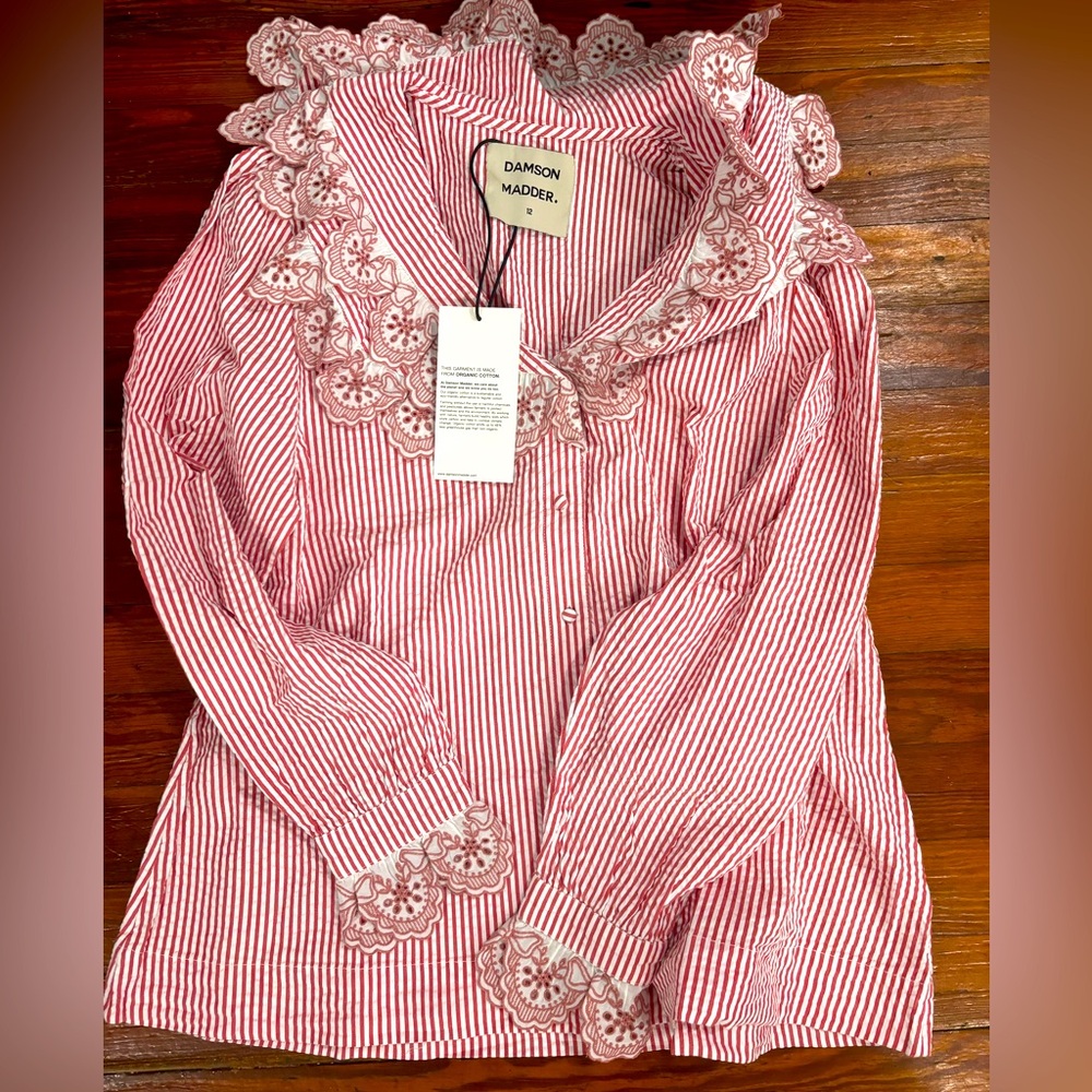 Damson Madder Size 12 Gingham Cotton NWT Shirt
